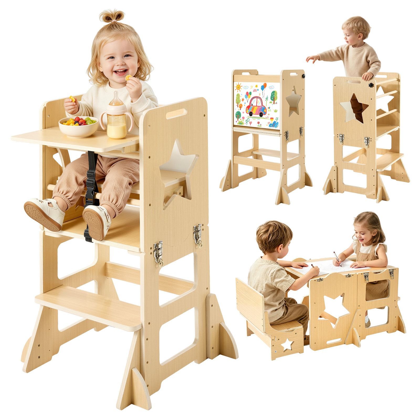 Toddler Tower, Wooden, 6 in 1  - Toddler Learning Tower review and price
